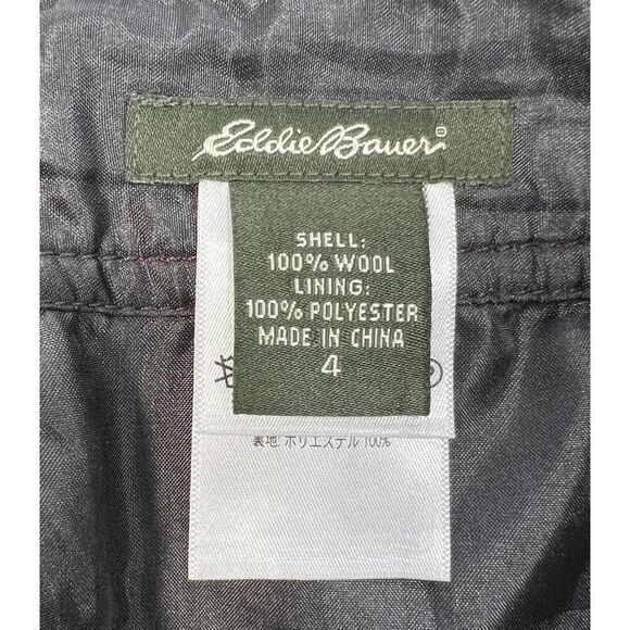 Vintage Eddie Bauer Women’s Y2K 100% Wool Skirt Size 4 Red Plaid Lined Mini - Picture 3 of 9